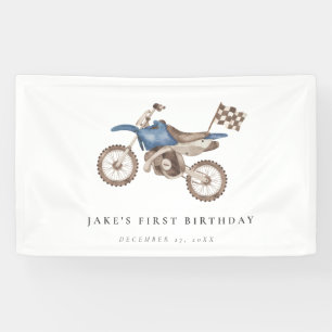 Charming Blue Dirt Bike Banner