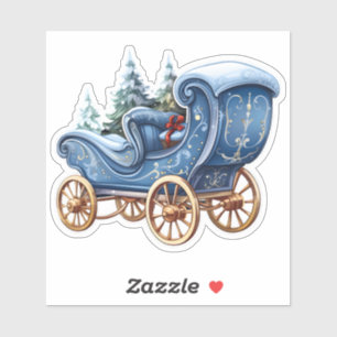 Charming Blue Festive Christmas Carriage