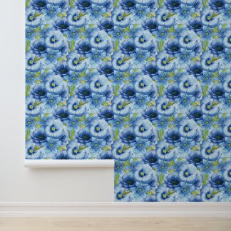 Charming Blue Flowers Wallpaper