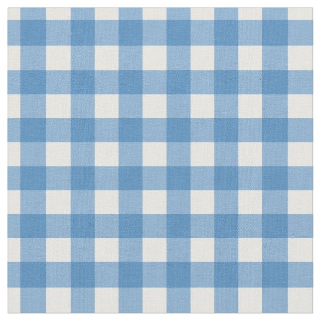 Charming Blue Gingham Fabric (Close Up)