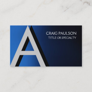 Charming Blue Professional Monogram Business Card