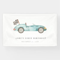 Charming Blue Race Car Birthday