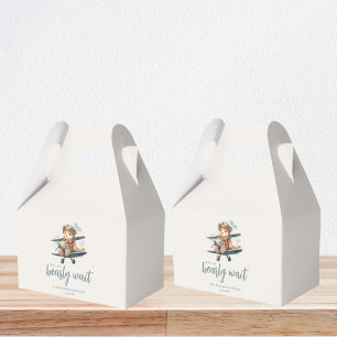 Charming Blue Teddy Bear Boy Baby Shower Favour Box