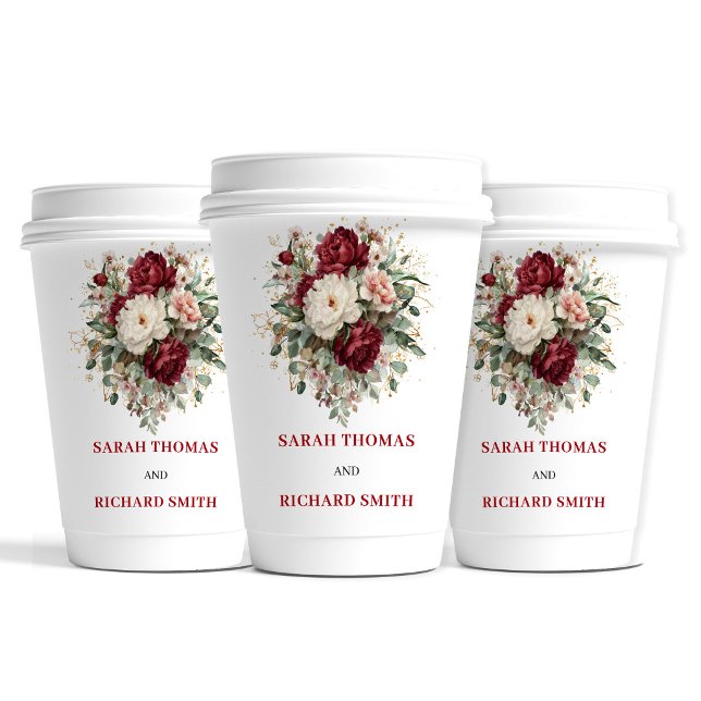 Charming Blush Burgundy Gold Wedding Cups (Charming Blush Burgundy Gold Wedding Cups)