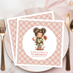 Charming Blush Fairy Cute 2nd Birthday Party Napkin