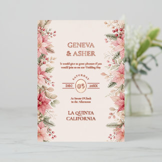 Charming Blush Poinsettia Winter Wedding TLW26