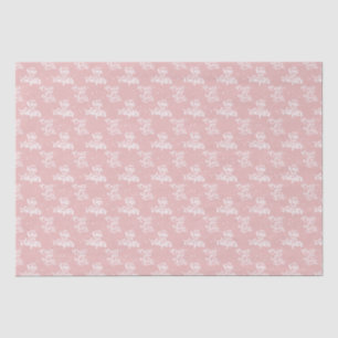Charming Book Lovers Script Pattern Pink Literary Tissue Paper