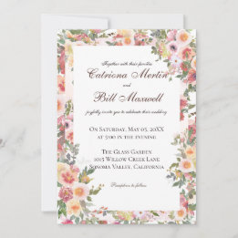 Charming Botanical Floral Wedding Invitation