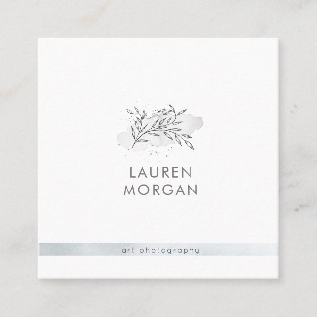 Charming Botanical Minimalistic Business Card (Front)