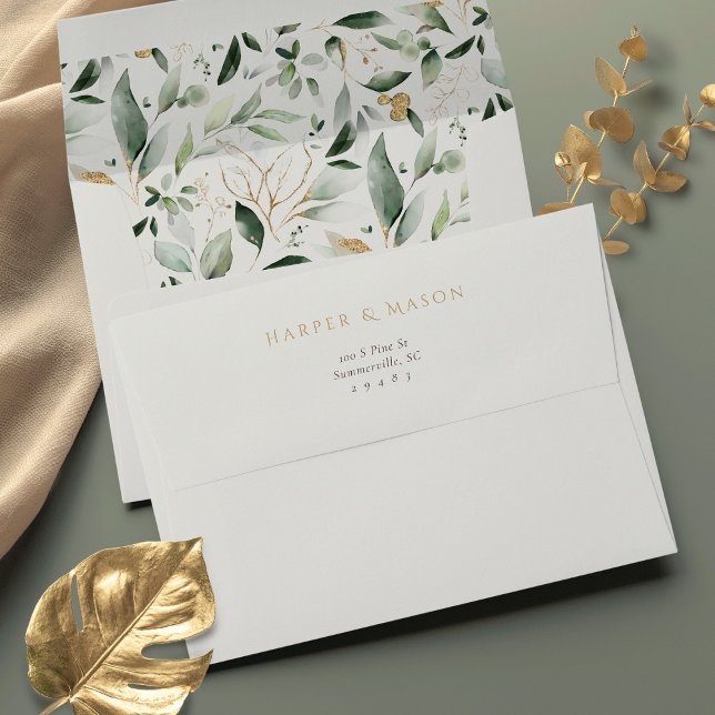 Charming Botanical Watercolor Wedding Envelope (Creator Uploaded)