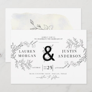 Charming Botanics Elegant Wedding Invitation