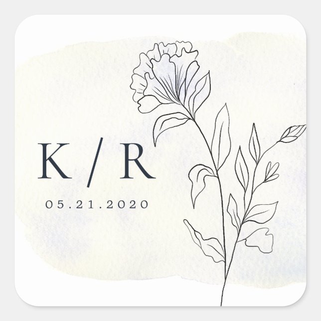 Charming Botanics Elegant Wedding Sticker (Front)