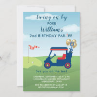 Charming Boy Golf Cart Par-tee 2nd Birthday 