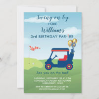 Charming Boy Golf Cart Par-tee 3rd Birthday 