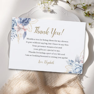 Charming Bridal Shower with Blue-Toned Flowers Thank You Card