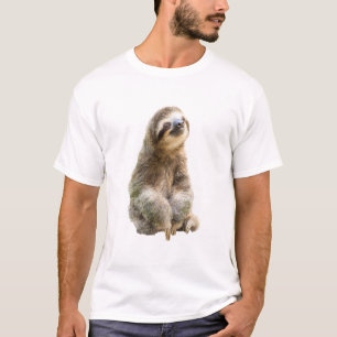 Charming Brown Three-Toed Sloth Portrait Men T-Shirt