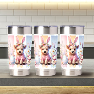 Charming Brushstroke Easter Highland Cow 20oz Insulated Tumbler