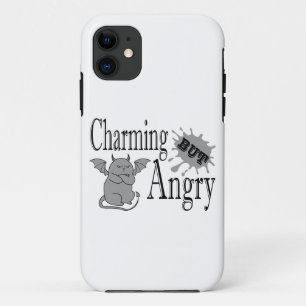 Charming but angry little devil cat funny quote iPhone 11 case