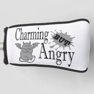 Charming but angry little devil cat funny quote golf head cover