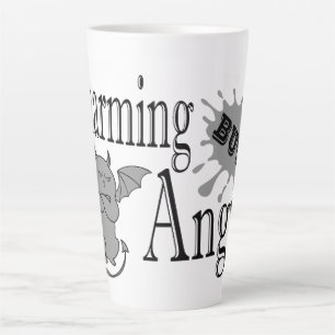 Charming but angry little devil cat funny quote latte mug