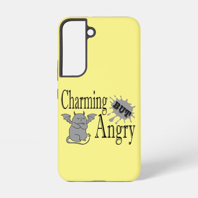 Charming but angry little devil cat funny quote samsung galaxy s22 case (Back)