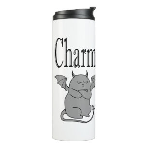 Charming but angry little devil cat funny quote thermal tumbler