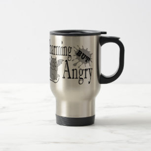 Charming but angry little devil cat funny quote travel mug