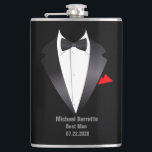 Charming Calla Lily Wedding Best Man Flask<br><div class="desc">I hope you enjoy this great Wedding Best Man Flask with this Tuxedo Suite on it.  You can change all the personal information on the Flask to meet your needs.  Enjoy!
https://www.zazzle.com/store/dazzlingpaperitems</div>