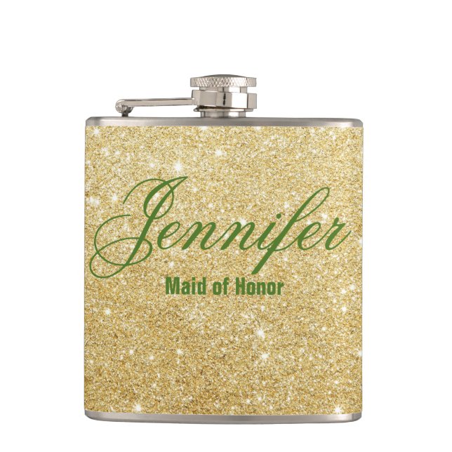 Charming Calla Lily Wedding Maid of Honour Flask (Front)