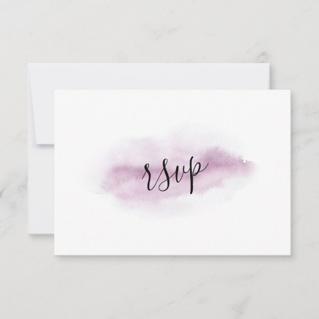 Charming Calligraphy Pink Watercolour Wedding RSVP (Front)