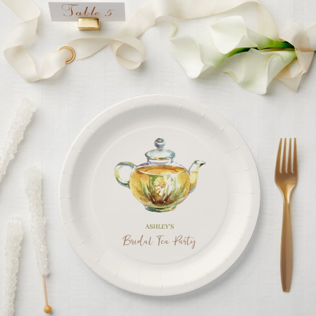 CHARMING Camomile Bridal Tea Party Paper Plate (Wedding)