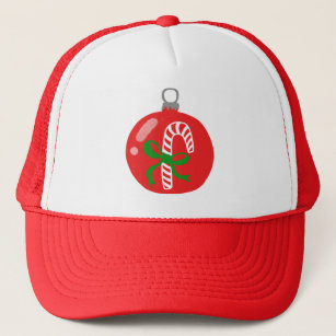 Charming Candycane Christmas Ornament Xmas Holiday Trucker Hat