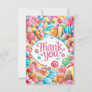 Charming Candyland thank you card 