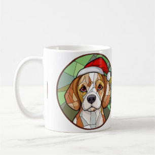 Charming Canine Cheer: Beagle themed Christmas Coffee Mug