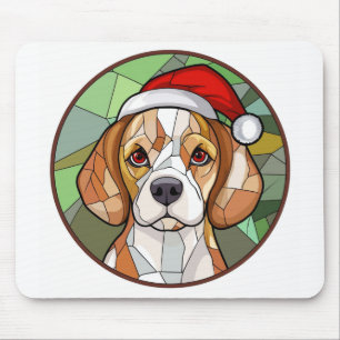 Charming Canine Cheer: Beagle themed Christmas Mouse Mat
