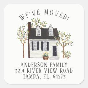 Charming Cape House We've Moved Address Label 