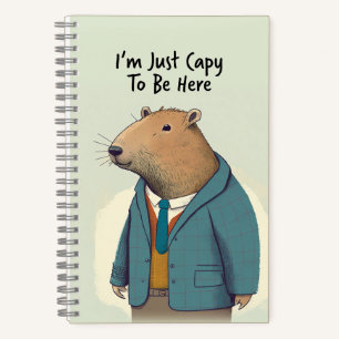 Charming Capybara Tweed Suit Spiral Notebook