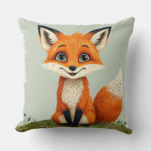 Charming Cartoon Fox Smiling Cushion