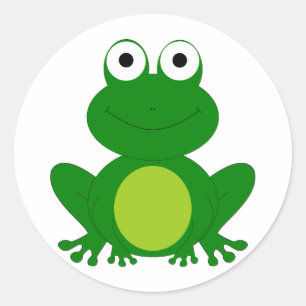 Charming cartoon frog classic round sticker