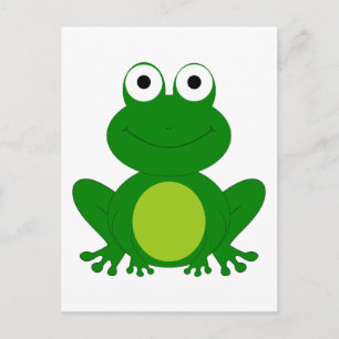 Charming cartoon frog postcard
