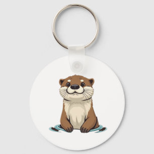 Charming Cartoon Otter Key Ring