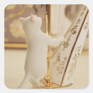 Charming Cat Harpist – Sticker