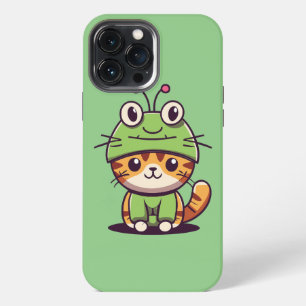 Charming Cat in Frog Hat - Adorable Baby Kitten iPhone 13 Pro Max Case