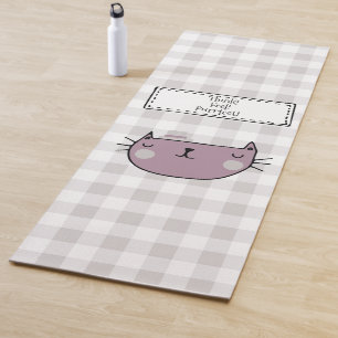 Charming Cat Lover's Purrfect Buffalo plaid Yoga Mat