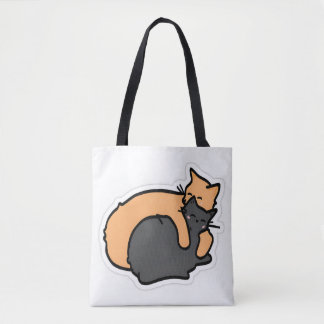 Charming Cat Nap Tote Bag - Orange Tabby and Black