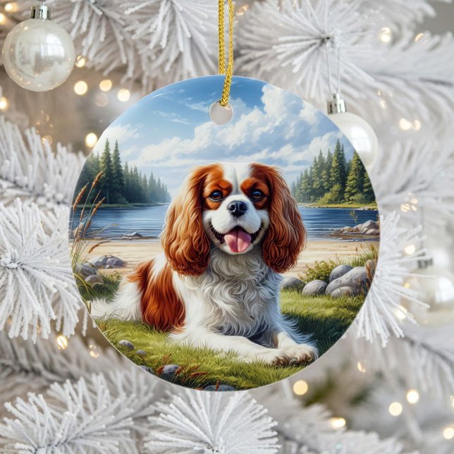 Charming Cavalier King Charles Spaniel Keepsake Ceramic Tree Decoration (Creator Uploaded)