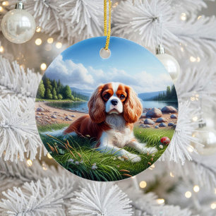 Charming Cavalier King Charles Spaniel Keepsake Ceramic Tree Decoration