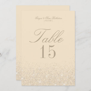 Charming Champagne Glitter Table Number Cards