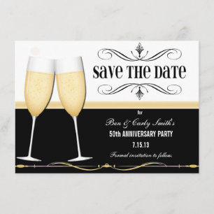 Charming Champagne Save the Date Invitation