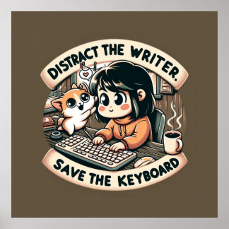 Charming Chaos: The Writer's Whimsical Woes Poster